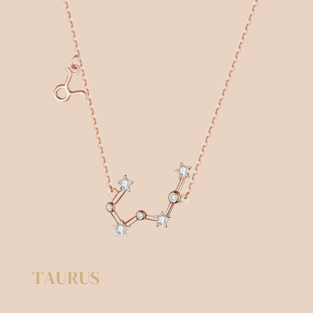 Taurus Constellation Necklace Rose Gold