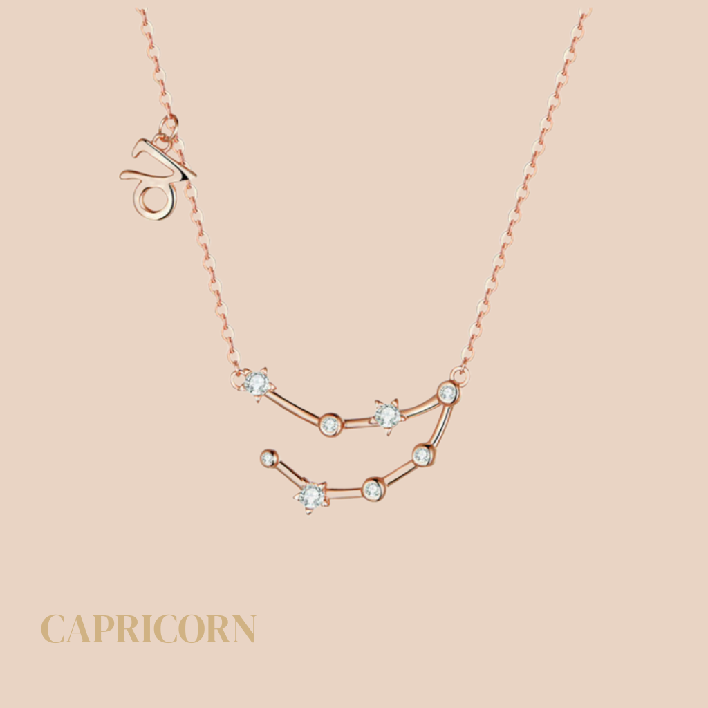 Capricorn Constellation Necklace Rose Gold