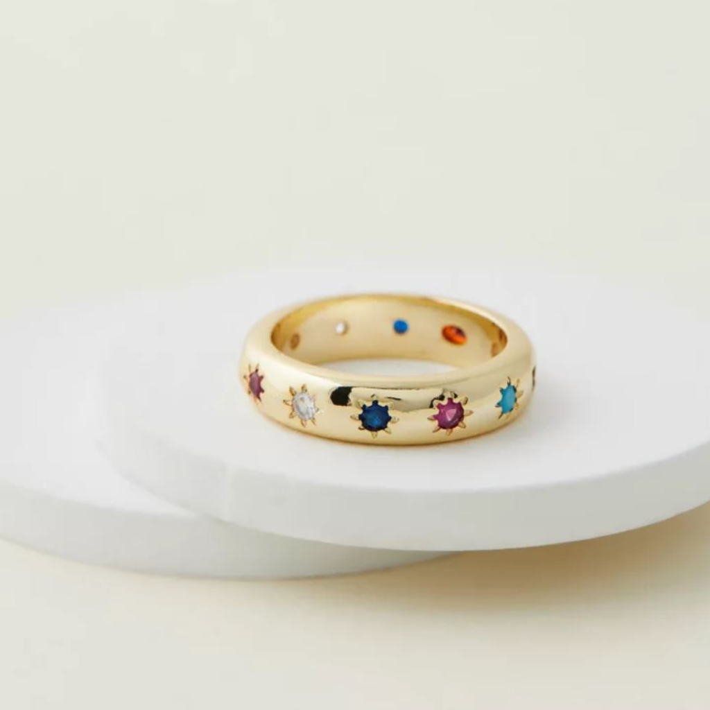 CHuchka Gold Gem RIng Thin