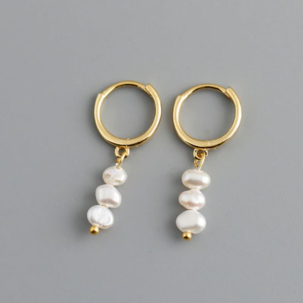 Polly Huggie Pearl Earrings