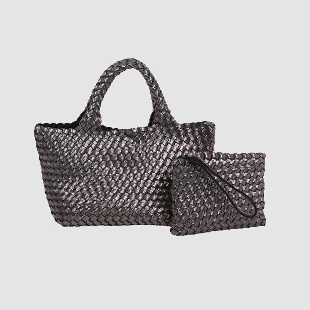 Woven Neoprene Mini Tote - Subtle Metallic