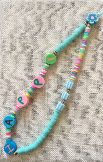 Phone Wristlet Bling - Aqua HAPPY