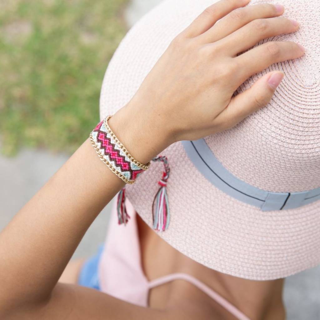 Pink braided outlet bracelet