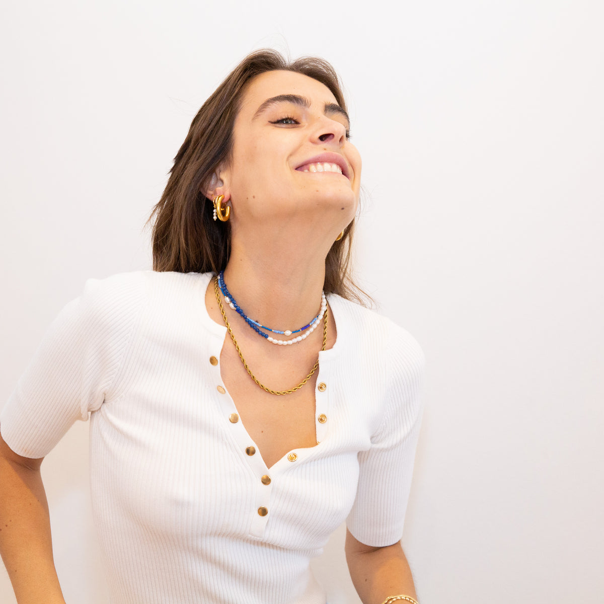 Polly Huggie Pearl Earrings