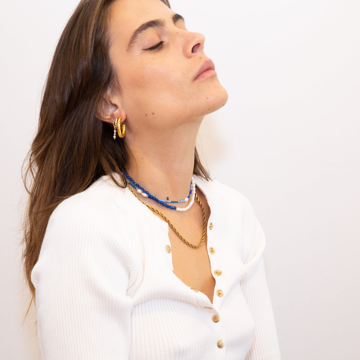 Polly Huggie Pearl Earrings