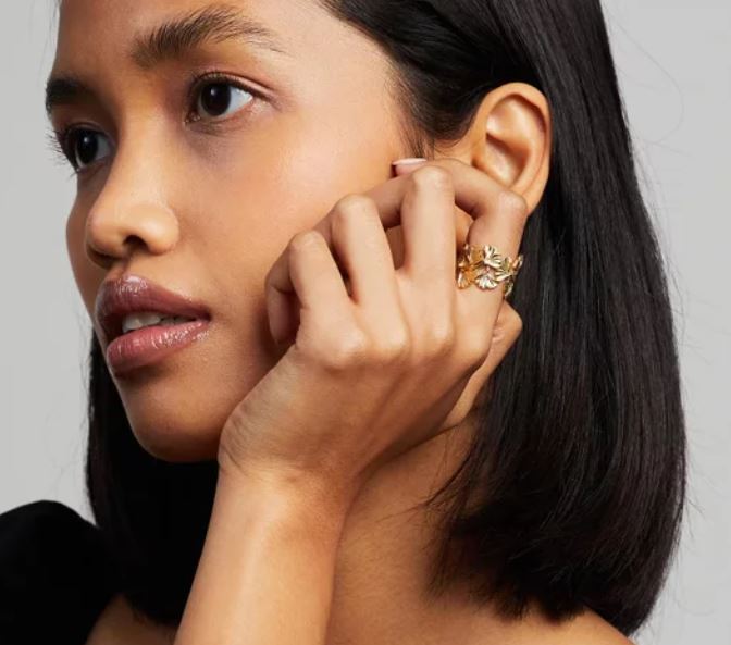 Crush Floral Ring Gold