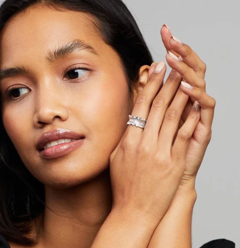 Crush Speckle Ring - SIlver