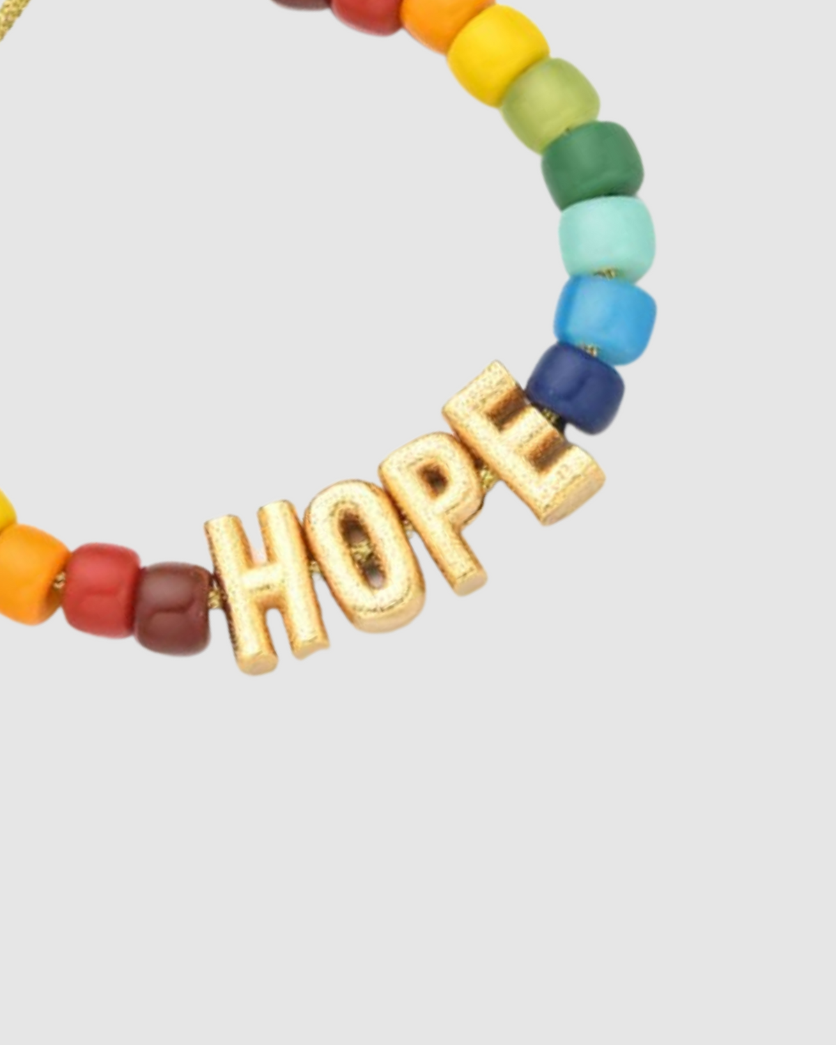 HOPE Rainbow Beaded Bracelet