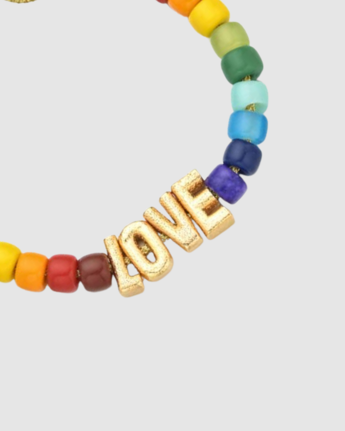 LOVE Rainbow Beaded Bracelet